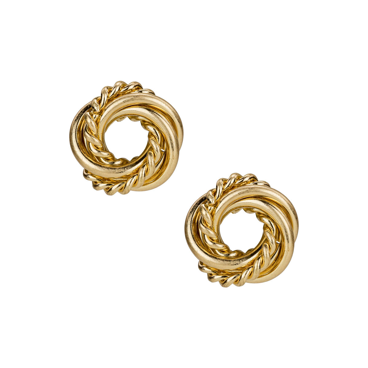 Mini Button Earrings - Twisted Knot Collection