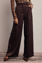 Satin Wide Leg Pleated Pants FP0034