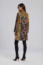 Mixed Print Patchwork Stand Collar Jacket