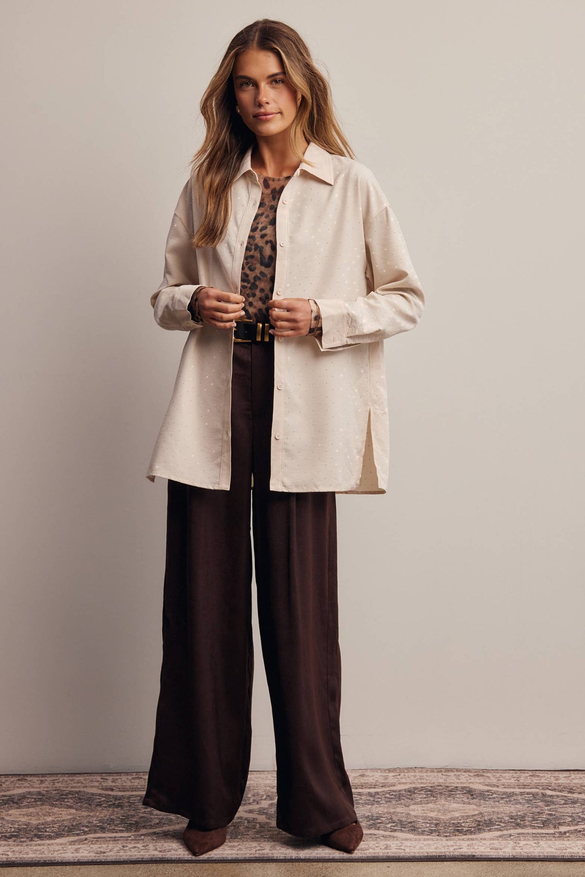 Satin Wide Leg Pleated Pants FP0034