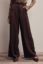 Satin Wide Leg Pleated Pants FP0034