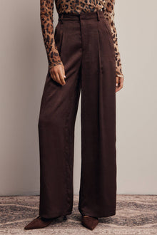 Satin Wide Leg Pleated Pants FP0034
