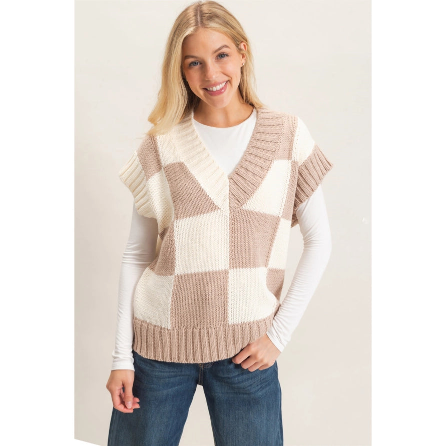 Remy Checkered Sweater Vest