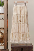 Amelie Lace Tiered Midi Skirt