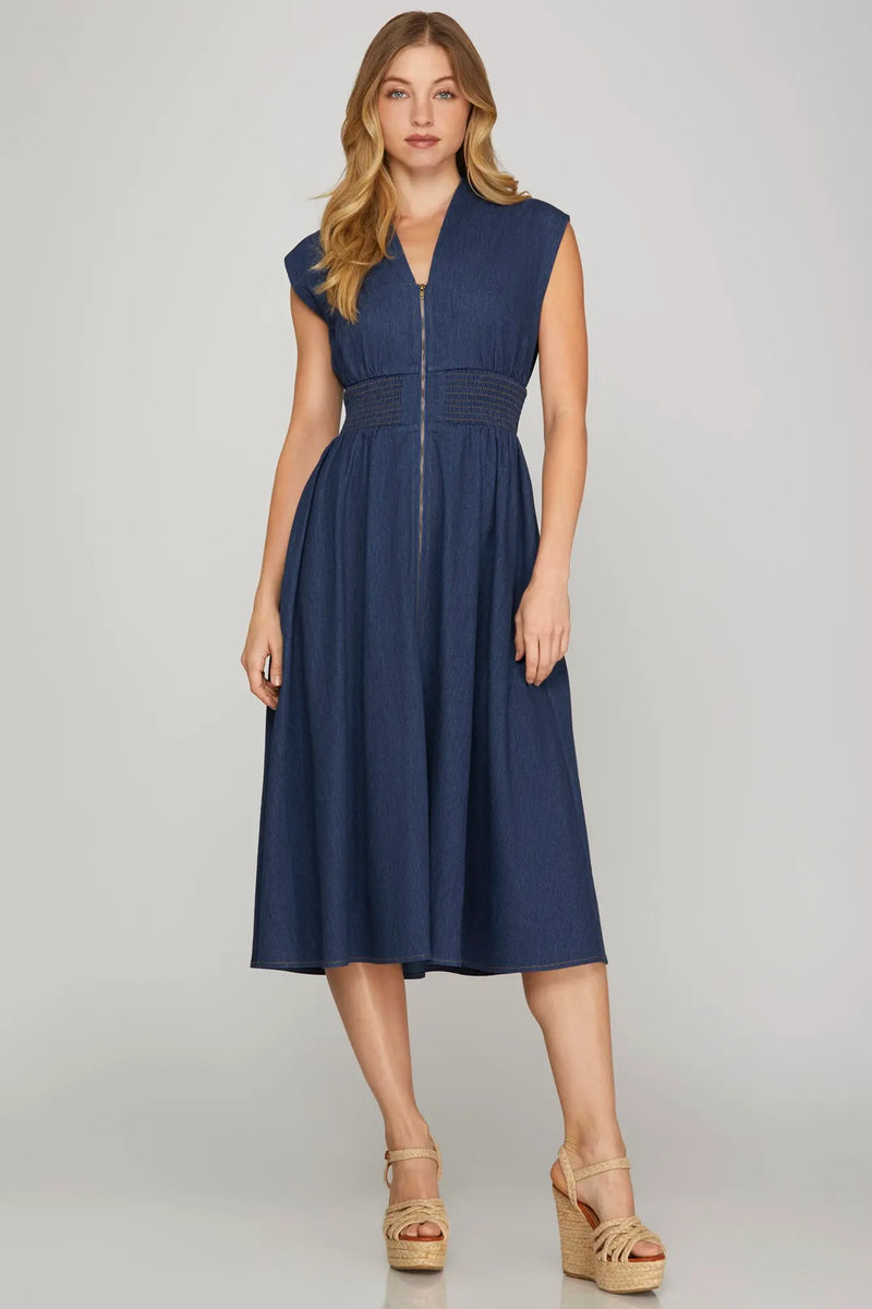 Blaire Denim Midi Dress