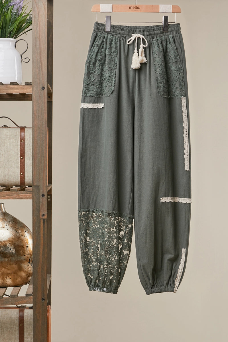 Marlowe Lace Patchwork Joggers