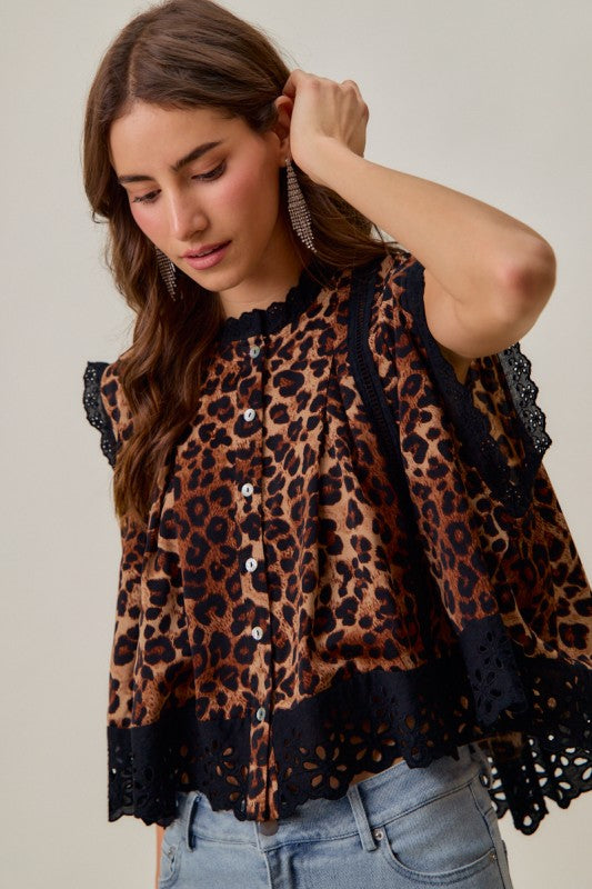 Colette Lace-Trim Blouse