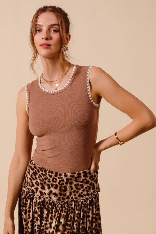 Monroe Contrast Knit Tank