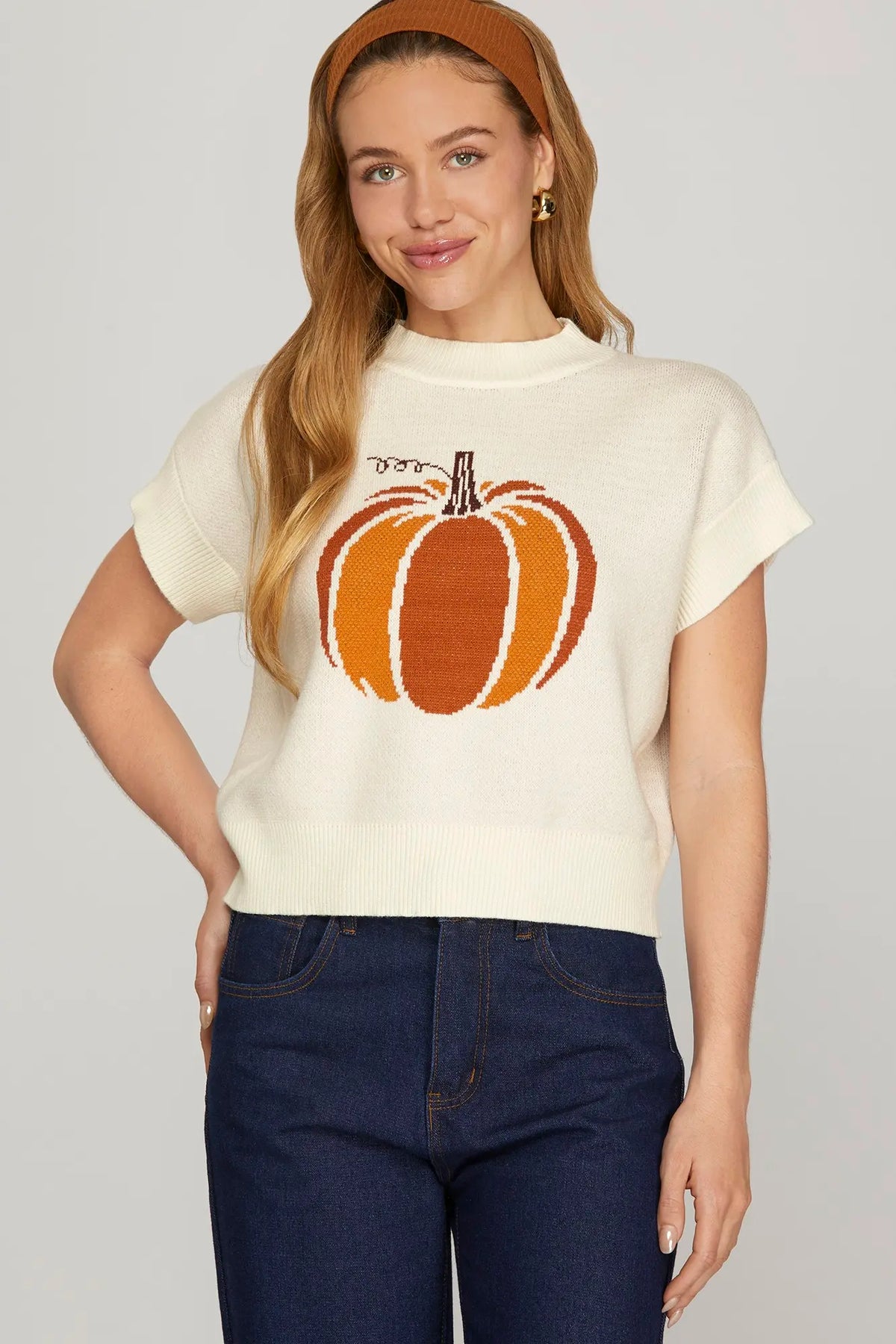 Harvest Pumpkin Knit Top
