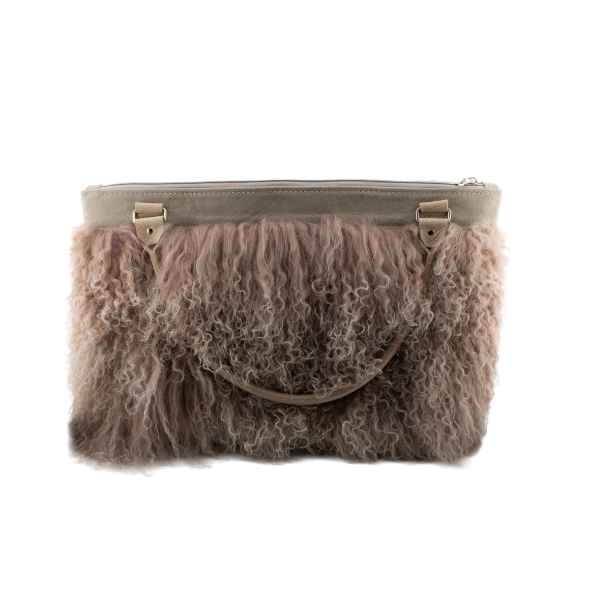 The Rosewood Mongolian Lamb Fur Handbag