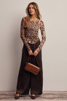 Leopard Print Double Layer Power Mesh Top FT0075